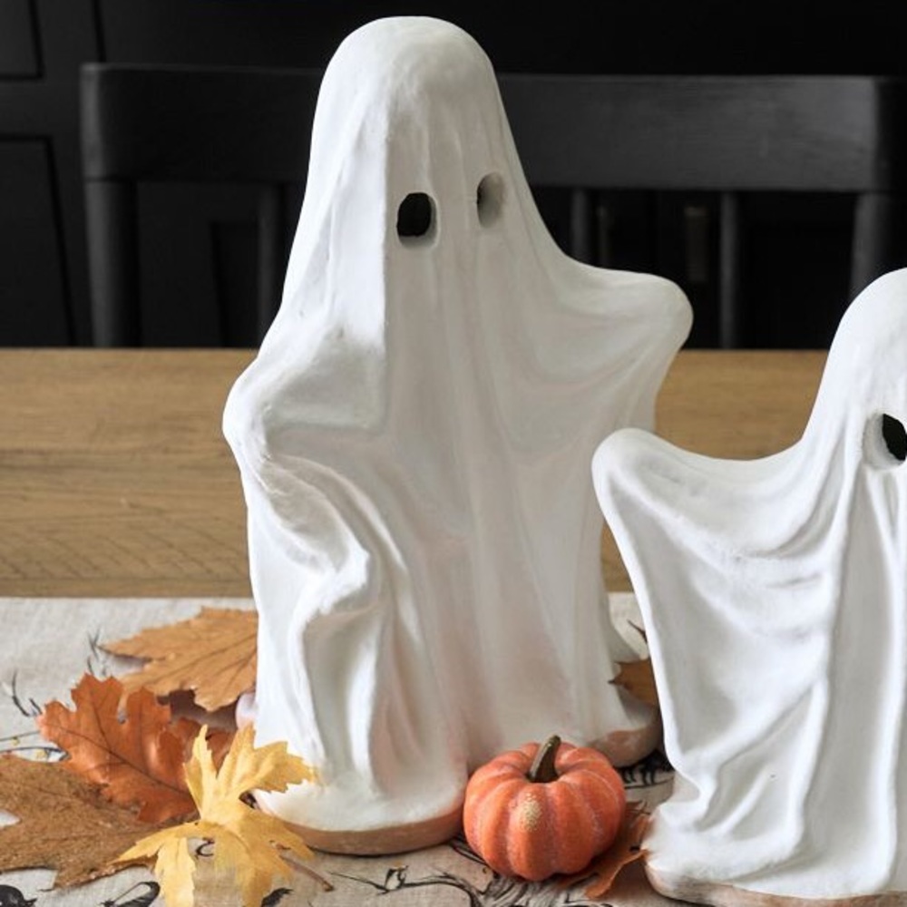 Pottery Barn Handcrafted Spooky Terracotta Tall Ghost Accent Luminary Figure BN - Picture 4 of 8